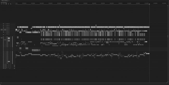 Die Timeline vom Film Die Drei im Schnittprogramm